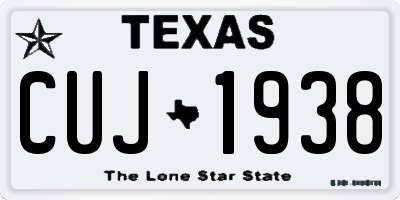 TX license plate CUJ1938
