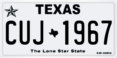TX license plate CUJ1967
