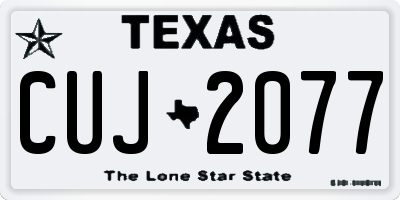 TX license plate CUJ2077