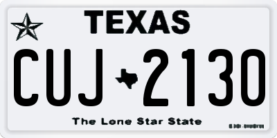 TX license plate CUJ2130