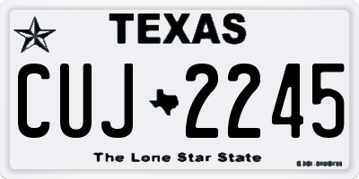 TX license plate CUJ2245