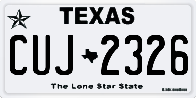 TX license plate CUJ2326