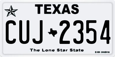 TX license plate CUJ2354