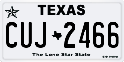 TX license plate CUJ2466