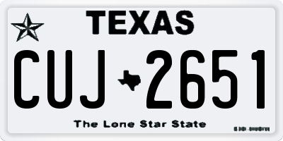 TX license plate CUJ2651