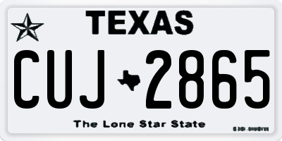 TX license plate CUJ2865