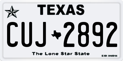 TX license plate CUJ2892