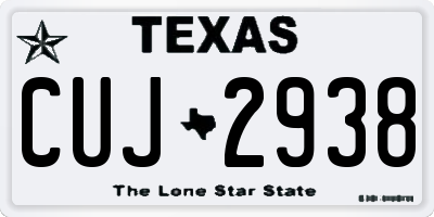 TX license plate CUJ2938
