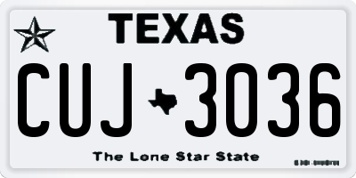 TX license plate CUJ3036