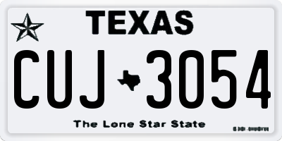 TX license plate CUJ3054
