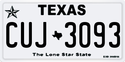 TX license plate CUJ3093