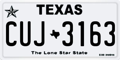 TX license plate CUJ3163