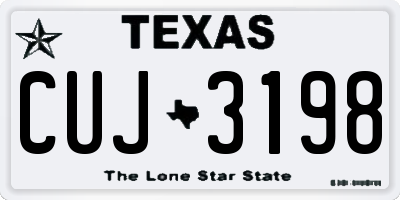TX license plate CUJ3198