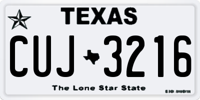 TX license plate CUJ3216