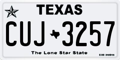TX license plate CUJ3257