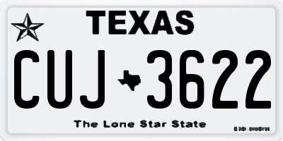 TX license plate CUJ3622