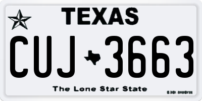 TX license plate CUJ3663