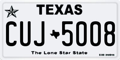 TX license plate CUJ5008