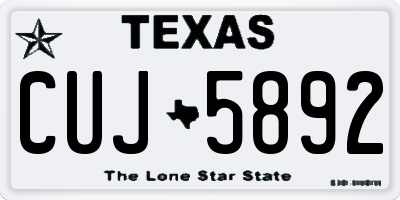 TX license plate CUJ5892