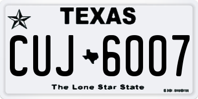 TX license plate CUJ6007
