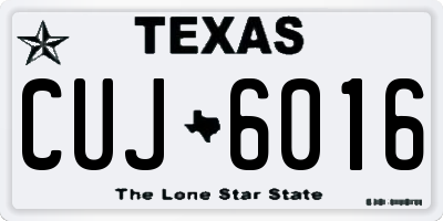 TX license plate CUJ6016
