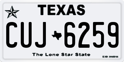 TX license plate CUJ6259