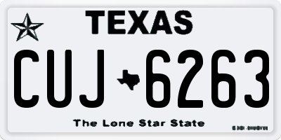 TX license plate CUJ6263