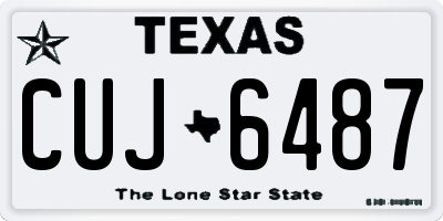 TX license plate CUJ6487