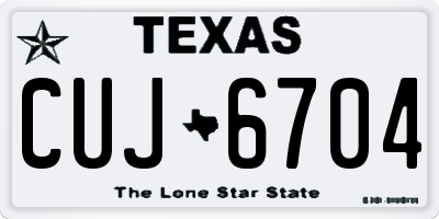 TX license plate CUJ6704