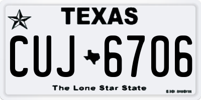 TX license plate CUJ6706