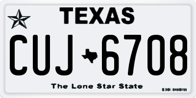 TX license plate CUJ6708