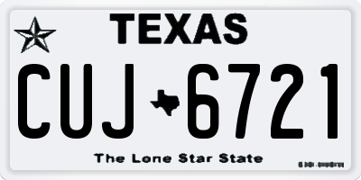 TX license plate CUJ6721