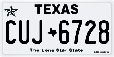TX license plate CUJ6728