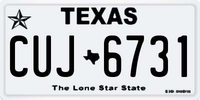 TX license plate CUJ6731