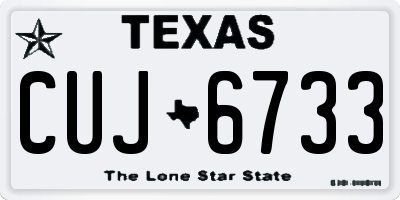 TX license plate CUJ6733