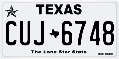 TX license plate CUJ6748