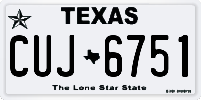 TX license plate CUJ6751