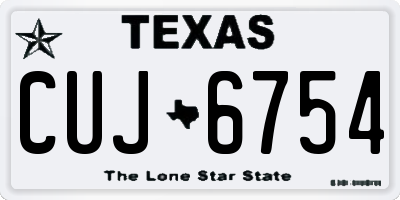 TX license plate CUJ6754