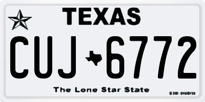 TX license plate CUJ6772