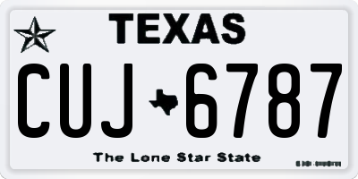 TX license plate CUJ6787