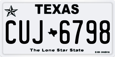 TX license plate CUJ6798