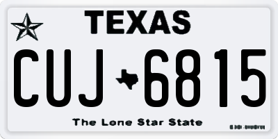 TX license plate CUJ6815