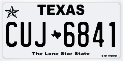 TX license plate CUJ6841