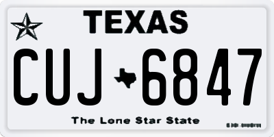 TX license plate CUJ6847