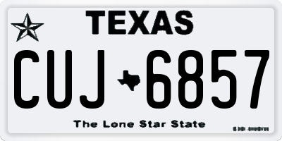 TX license plate CUJ6857