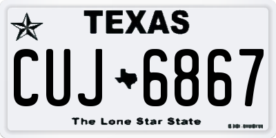 TX license plate CUJ6867