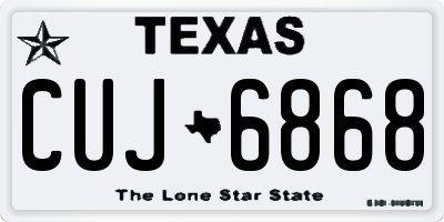 TX license plate CUJ6868