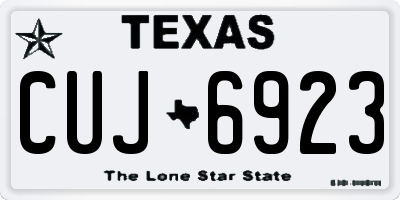 TX license plate CUJ6923