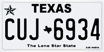 TX license plate CUJ6934