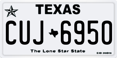 TX license plate CUJ6950